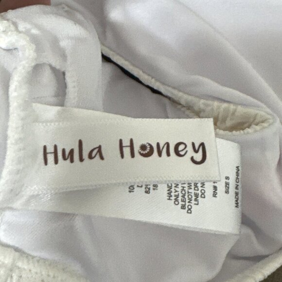 Hula Honey Juniors S Textured Bikini Swim Top White Multi NWT - Picture 11 of 16